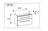 AQUAFORM - szafka podumywalkowa dwu szufladowa MADRID 80 fume matt AQ.401-164364