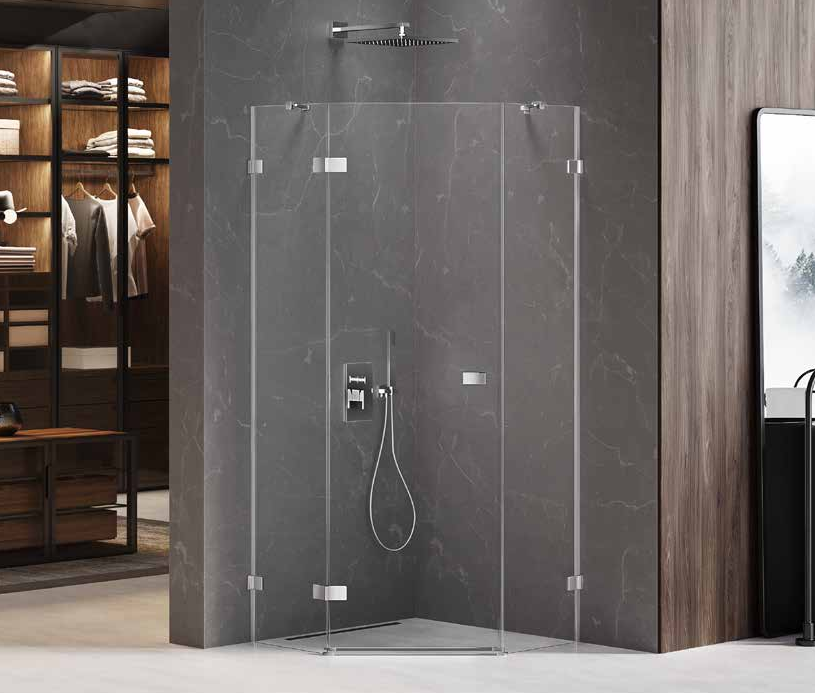 NEW TRENDY Kabina prysznicowa pięciokątna AVEXA 80x80x200