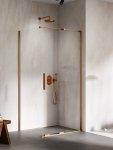 NEW TRENDY Kabina prysznicowa SMART COPPER BRUSHED 1D kwadratowa U 110x110x200 szkło czyste 8mm Active Shield 2.0 EXK-7675