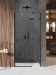NEW TRENDY Drzwi wnękowe AVEXA XR BLACK 1D L 110x200 szkło czyste 6mm Active Shield 2.0 EXK-6841/EXK-6842