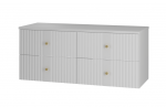 MEGSTYL Szafka pod Umywalkę z Blatem 4S 120cm Biały Mat Zestaw-6 XILO-0000-0132