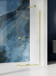 NEW TRENDY Kabina prysznicowa walk in 80x200 Smart Light Gold, przesuwna, wspornik skośny, reling EXK-6727-WU
