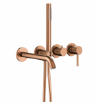 ARMATURA KRAKÓW KFA MOZA BRUSHED ROSE GOLD zestaw wannowy podtynkowy z baterią 3-otworową 2-funkcyjną 5039-411-34