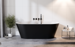 BESCO Wanna wolnostojąca Deeva Matt B&W 150x75 + maskownica odpływu gun metal #WWA-150DMBM