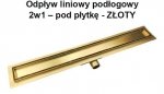 AQUALine - Odpływ liniowy posadzkowy złoty/gold 2w1 pod płytkę Rozmiary 60cm-120cm L04GL