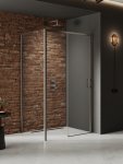 NEW TRENDY Kabina prysznicowa PRIME GUNMETAL BRUSHED 1D prostokątna L 100x70x200 szkło czyste 6mm Active Shield 2.0 K-4796