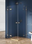 NEW TRENDY - Kabina prysznicowa prostokątna podwójne drzwi uchylne AVEXA GOLD EXK-1777 Złote Profile 80x90x200 LINIA PLATINIUM