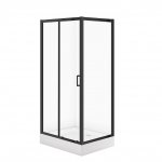 CERSANIT - SET C710: Kabina prostokątna ARTECO 100x80x190 czarna szkło transparentne + brodzik TAKO biały 16 cm  S913-028