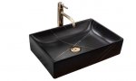 REA - Umywalka nablatowa INGA Black Marble Mat
