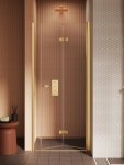 NEW TRENDY Drzwi wnękowe New Soleo Gold Brushed, pojedyncze, składane 120x195 D-0757A/D-0758A