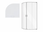 BESCO Kabina prysznicowa z brodzikiem 80x80x190 Zarya Chrom 80 + Axim 80 ZC-AX-80-190