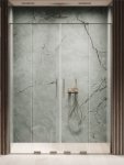 NEW TRENDY Drzwi wnękowe SMART GUNMETAL BRUSHED 2D U 160x200 szkło czyste 8mm Active Shield 2.0 EXK-7836