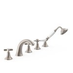 TRES CLASIC Bateria dwuuchwytowa z montażem na krawędzi wanny- stal 24214602AC