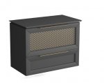 KROFAM - Szafka pod umywalkę CHIC 80cm,  2 szuflady, czarny satyna/złoto  CH 7970-45/43Z-W