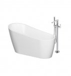 CERSANIT - Set B721: wanna wolnostojąca owalna ZEN 167x72 z baterią wolnostojącą INVERTO chrom  S601-140