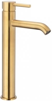 ARMATURA KRAKÓW KFA Bateria umywalkowa nablatowa MOZA GOLD/ZŁOTO SZCZOTKOWANE z korkiem klik-klak 5032-612-31 
