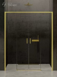 NEW TRENDY Drzwi prysznicowe wnękowe przesuwne podwójne PRIME LIGHT GOLD 170x200 D-0446A