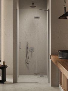 NEW TRENDY Drzwi wnękowe NESTA GUNMETAL BRUSHED 1D P 90x200 czyste 6mm Active Shield 2.0 D-0930A