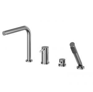 BESCO Bateria wannowa 4-otworowa Zea nikiel szczotkowany BW-Z4-NS