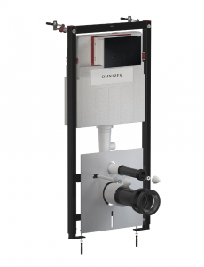 OMNIRES STRONGFRAME stelaż podtynkowy do miski toaletowej z ECO spłukiwaniem + MINIMAL przycisk spłukujący czarny mat FLUSH SET STFWCECO1M-RBLM