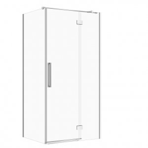 CERSANIT - Set B841 - Kabina Prostokątna CREA na zawiasach 100x80X200  PRAWA Chrom szkło transparentne  S601-206