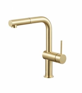 ARMATURA KRAKÓW KFA DUERO EDGE BRUSHED LIGHT GOLD bateria kuchenna z wyciąganą wylewką 6623-510-39