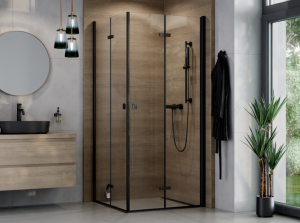 BESCO Kabina kwadratowa składana 80x80x195 Exo-H 80 Black KEHB-80-195