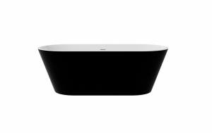 BESCO Wanna wolnostojąca Deeva B&W 150 + maskownica odpływu czarna matt #WWA-150-DBB
