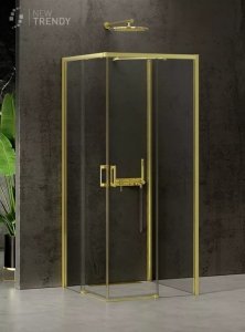 NEW TRENDY Kabina prysznicowa drzwi podwójne przesuwne PRIME LIGHT GOLD 90x100x200 K-1551
