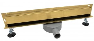 AQUALINE Odpływ liniowy ŚCIENNY ZŁOTY OBROTOWY 360° - 100 cm SR04GL1000