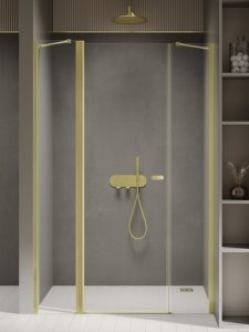 NEW TRENDY Drzwi wnękowe NEW SOLEO LIGHT GOLD PLUS 1D U 150x195 czyste 6mm Active Shield 2.0 D-0961A