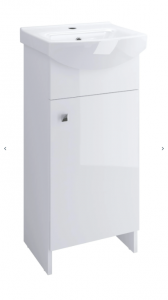 MITO - Set C11: zestaw szafka 40 cm BASIC biała + umywalka meblowa CERSANIA biały połysk  S801-536
