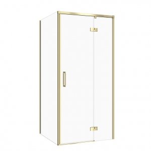 CERSANIT SET C270: KABINA PROSTOKĄTNA LARGA BY CERSANIT 90x80X195 PRAWA ZŁOTY MAT SZKŁO TRANSPARENTNE S601-488