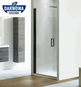 NEW TRENDY - Drzwi wnękowe prysznicowe NEGRA czarne profile Rozmiar 80cm EXK-1193