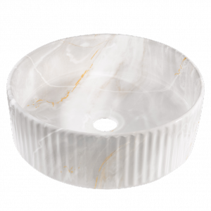 INVENA Umywalka nablatowa Glamour beż połysk marmur CE-63-703-C