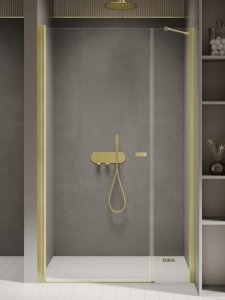 NEW TRENDY Drzwi wnękowe NEW SOLEO LIGHT GOLD PLUS 1D U 160x195 czyste 6mm Active Shield 2.0  wsp. prostopadły D-0988A-WP