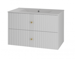 MEGSTYL Szafka z Umywalką 2S 80cm Biały Mat Zestaw-3 XILO-0000-0127