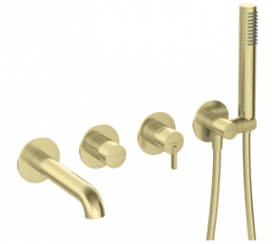 DEANTE - Bateria wannowa SILIA 4-otworowa podtynkowa Złoto Szczotkowane BQS_R18P