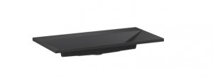 KROFAM - Umywalka kwarcowa EDGE 90cm z otworem na baterię, czarny  ED 9046-O-45