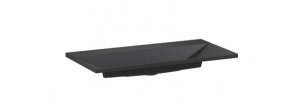 KROFAM - Umywalka kwarcowa EDGE 90cm bez otworu na baterię, czarny  ED 9046-45
