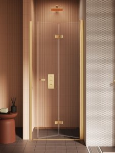 NEW TRENDY Drzwi wnękowe New Soleo Gold Brushed, pojedyncze, składane 120x195 D-0757A/D-0758A