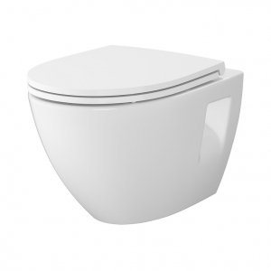 CERSANIT - Set C458 - miska zawieszana MODUO PLUS OVAL CleanOn z deską duroplastową Slim S701-970 