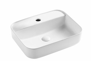 AQUAFORM - umywalka nablatowa TOLEDO 50 z otworem na baterię biała  AQ.448-0221150