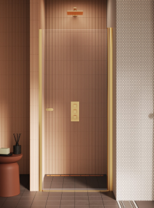 NEW TRENDY Drzwi wnękowe New Soleo Gold Brushed, wahadłowe, pojedyncze  90x195 D-0741A