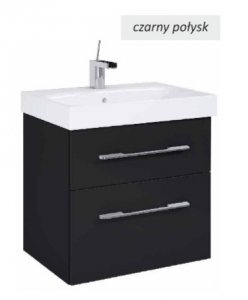 AQUAFORM - szafka podumywalkowa dwu szufladowa MADRID 80 czarny połysk AQ.401-164349