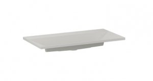 KROFAM - Umywalka kwarcowa EDGE 70cm bez otworu na baterię, biało-szary  ED 7046-48