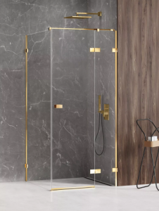 NEW TRENDY Kabina prysznicowa drzwi uchylne AVEXA GOLD SHINE Linia Platinium 110x100x200 EXK-1851/EXK-1857