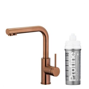ARMATURA KRAKÓW KFA DUERO PURE BASIC bateria kuchenna z funkcją filtracji wody, BRUSHED ROSE GOLD + zestaw filtrujący PROFINE SILVER S  6623-914-34