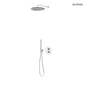 Oltens Zestaw Katla bateria podtynkowa termostatyczna z deszczownicą 30 cm Sondera i kompletem prysznicowym Ume chrom 36608100
