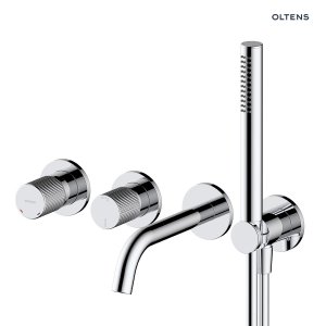 Oltens Hamnes bateria wannowo-prysznicowa podtynkowa 4-otworowa kompletna chrom 34107100